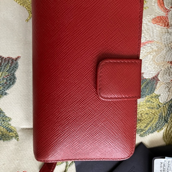 Prada Red Saffiano Leather Wallet - Picture 4 of 13